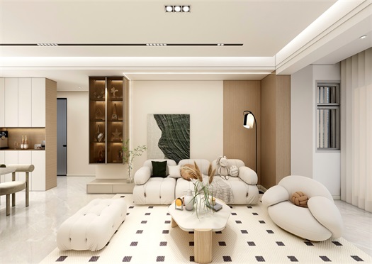 中?！ぞ砰?135平米現(xiàn)代奶油風(fēng)效果圖